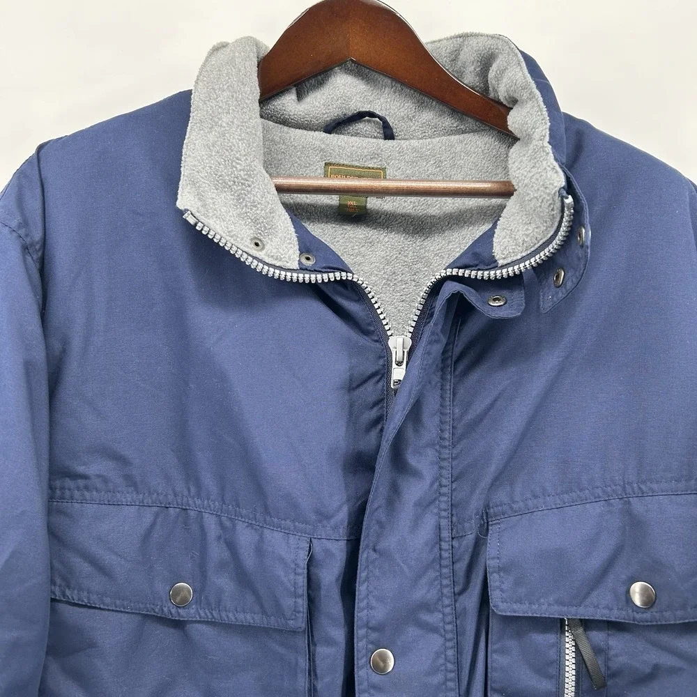 Boulder Creek Expedition Parka Mens 3XLT Blue Fleece Lined Jacket No Hood Rugged